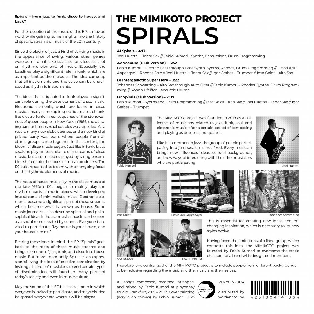 Spirals [Deep House/Nu Jazz Mixes EP] - cover back